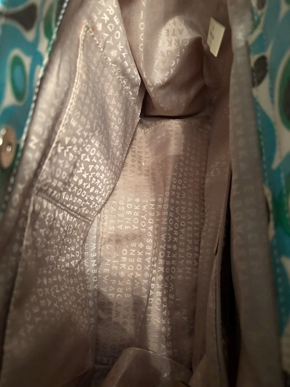 kate spade New York Green & Teal Patterned Tote Bag Y2K